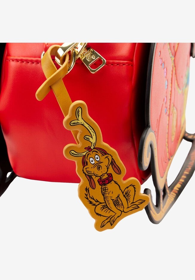 Loungefly x Dr Seuss The Grinch Sleigh Crossbody Bag Purse, BLUE, alternate image number null