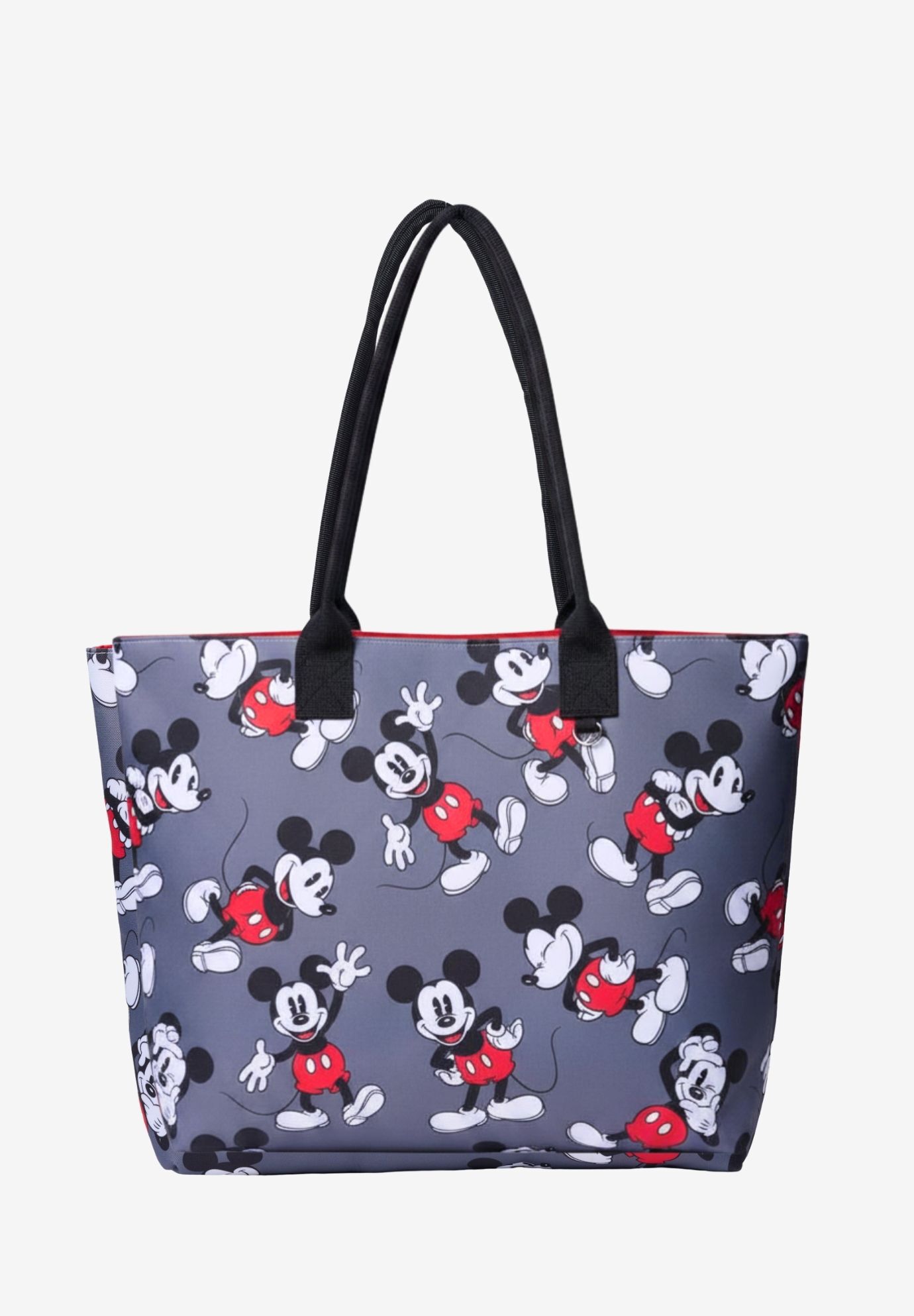 Disney Mickey Mouse Tote Bag D-Ring Charm Hook Cordura Grey Travel, GRAY, hi-res image number 0