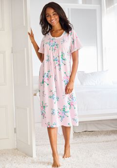 Short Pintuck Knit Gown