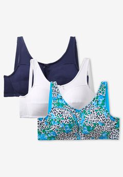 3-Pack Cotton Wireless Bra
