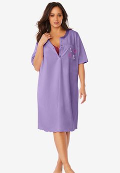 Satin Trim Cotton Sleepshirt