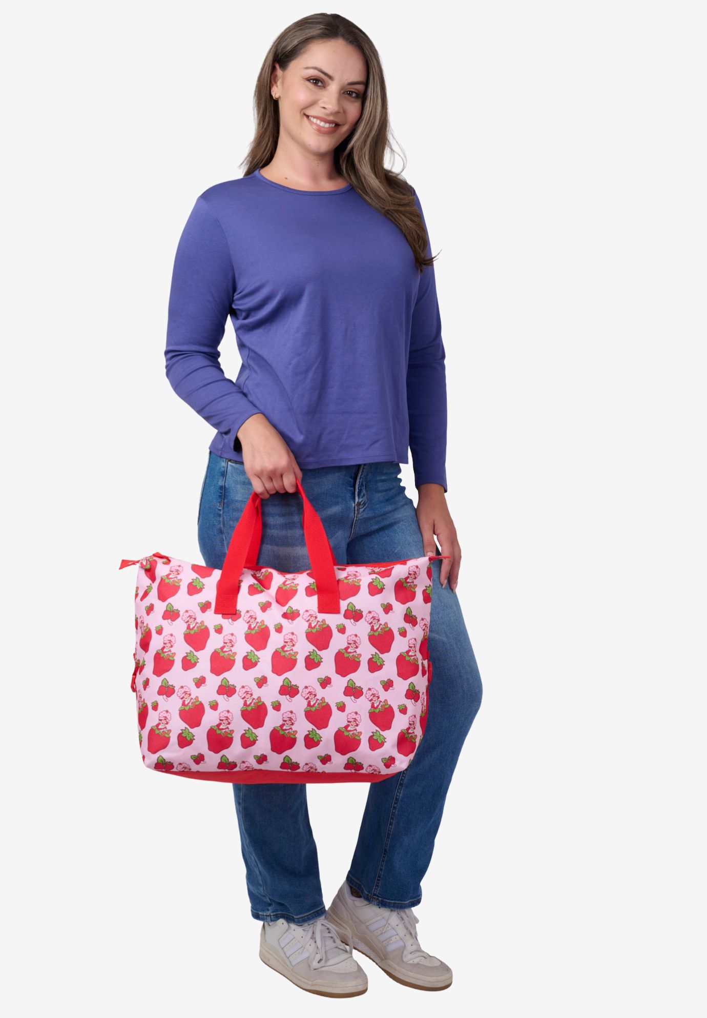 Strawberry Shortcake Travel Duffel Bag Carry-On Large Weekender Overnighter, PINK, alternate image number 3