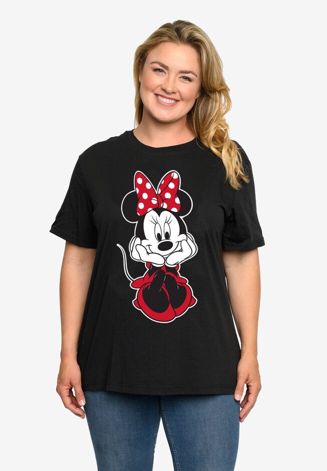 Minnie Mouse Sitting T-Shirt Black, BLACK, hi-res image number 0
