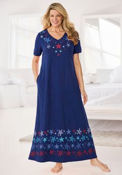 V-Neck Short Sleeve Maxi Lounger
