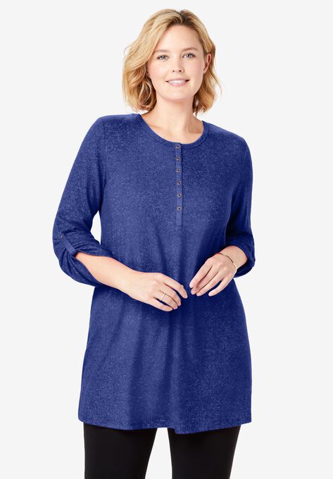Cozy Henley Tunic, ULTRA BLUE, hi-res image number null