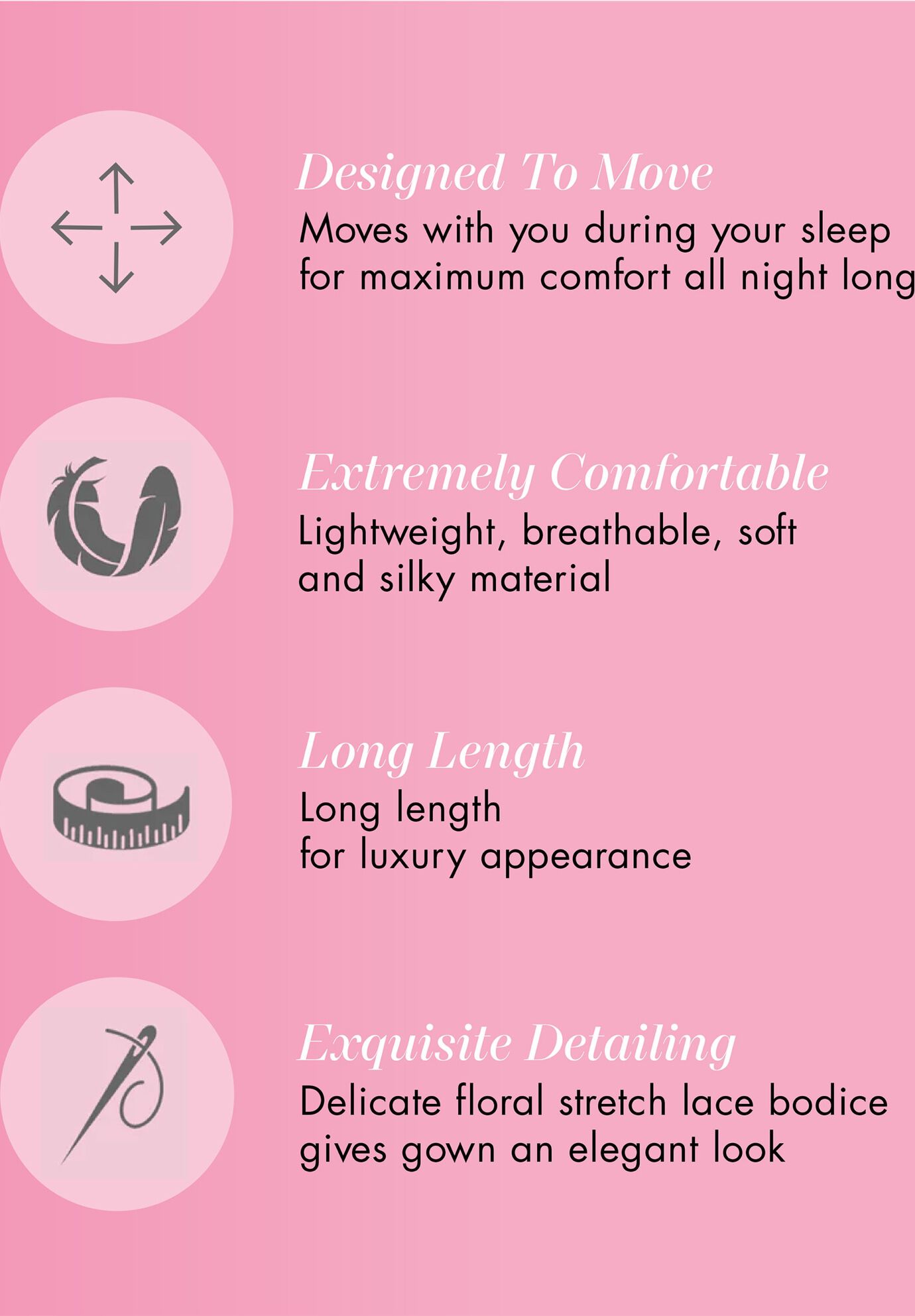 Women'S Classy Nylon Tricot Sleeveless Long With Stretchy Lace Night Gown, , alternate image number 2