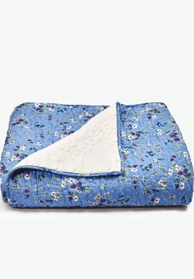 Patterned Quilt, FRENCH BLUE PRETTY FLORAL, hi-res image number 0