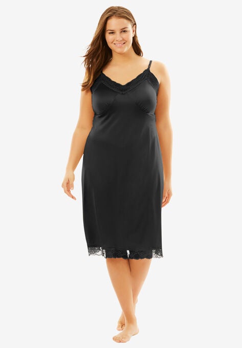 Double Skirted Full Slip, BLACK, hi-res image number null