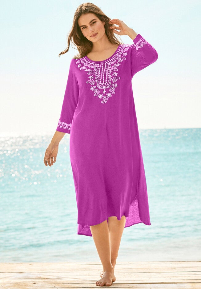 Embroidered Cover Up, BEACH ROSE, hi-res image number null