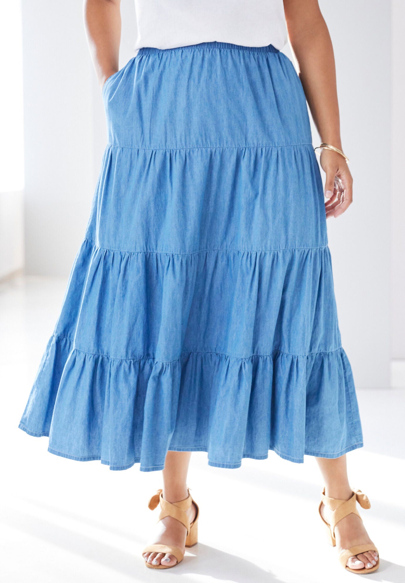 Catherine tiered maxi skirt deals
