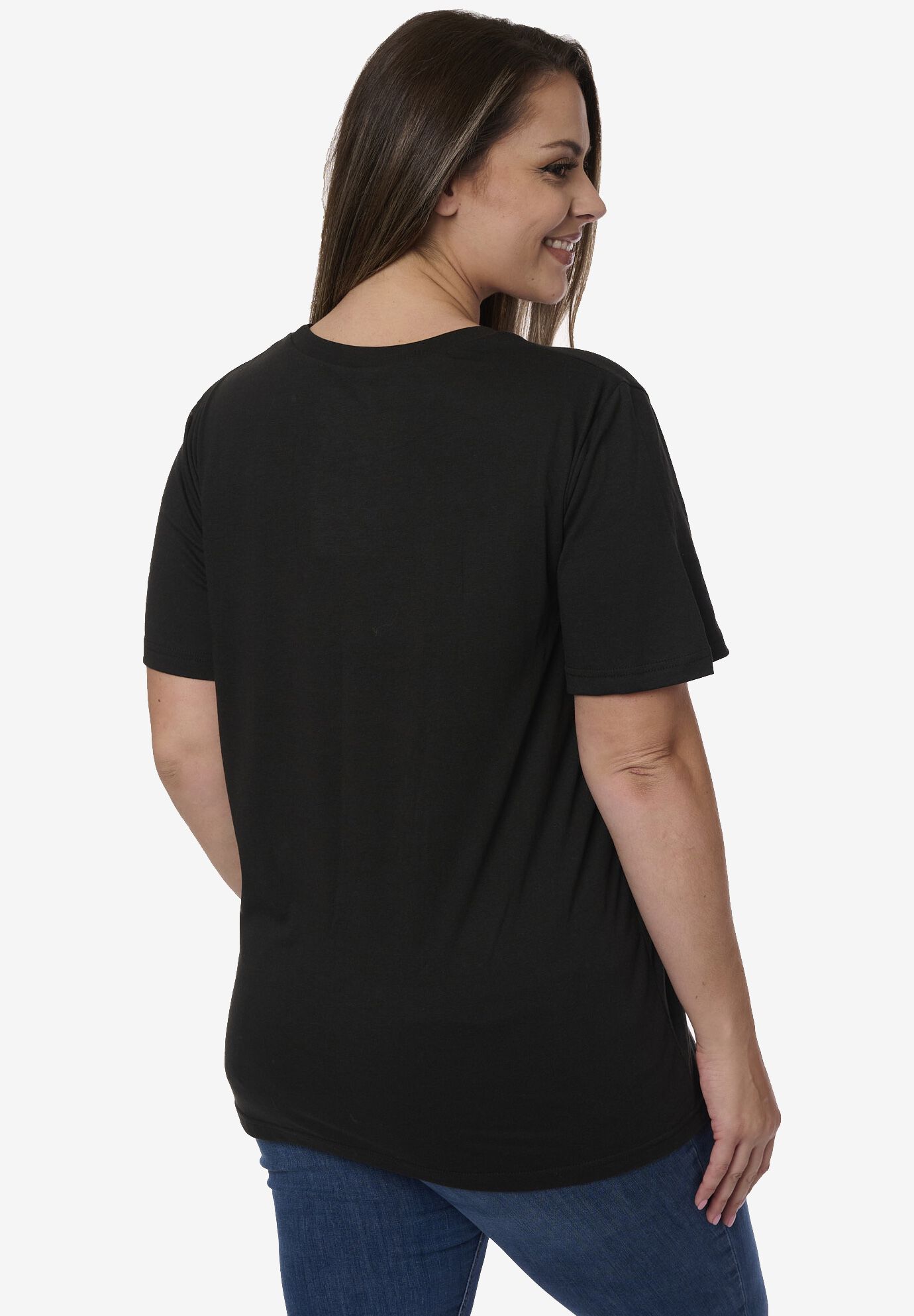 Mickey & Minnie Mouse Heart T-Shirt Black Disney, , on-hover image number 1