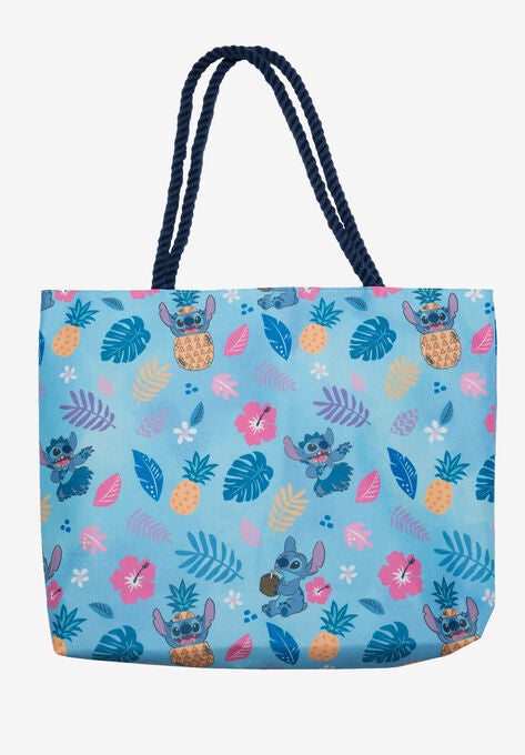 Disney Stitch Travel Rope Tote Bag Carry-On Blue All-Over Print, , alternate image number null