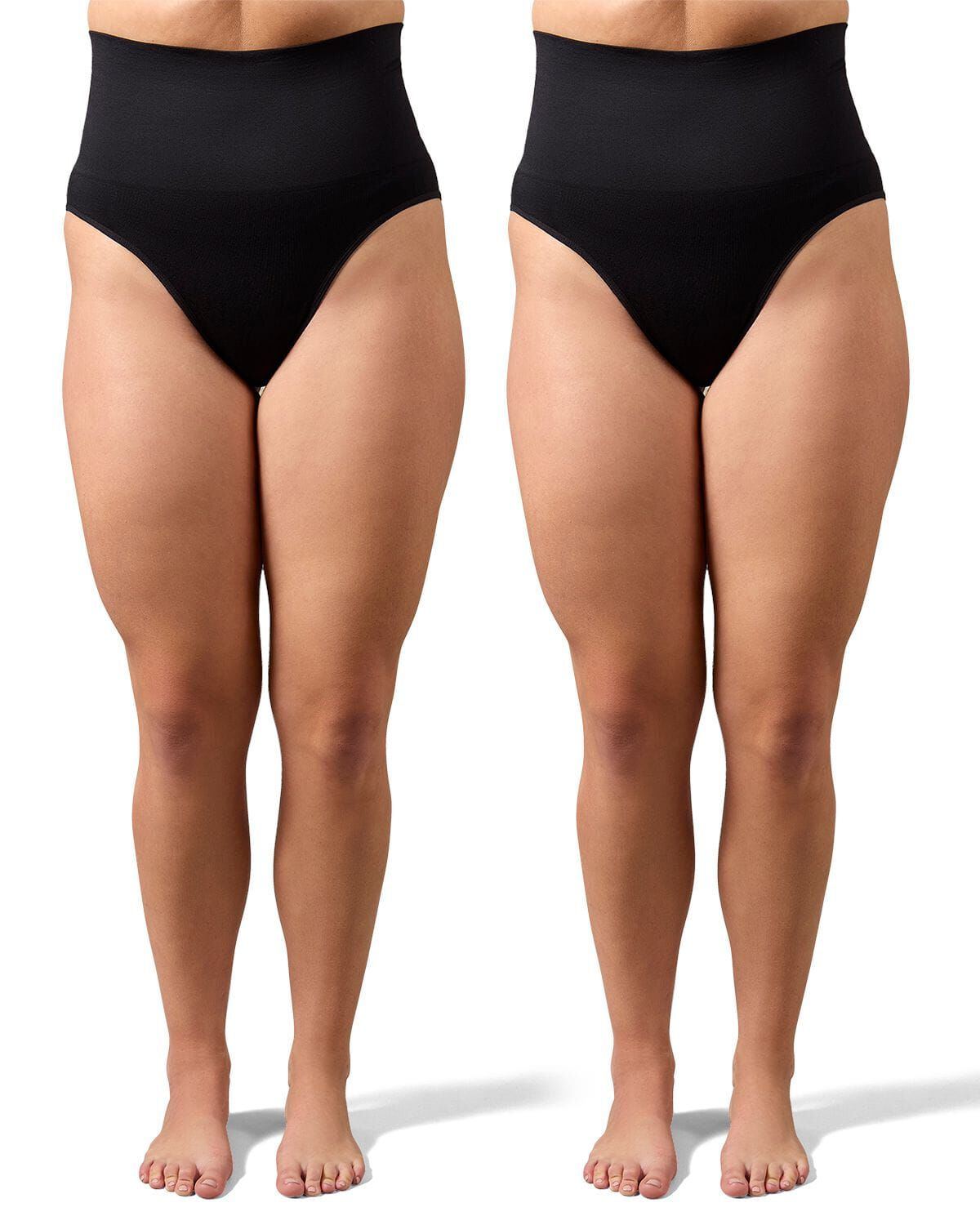 2 Pair Women's Full Coverage High Waisted Shaping Briefs, BLACK, alternate image number 1