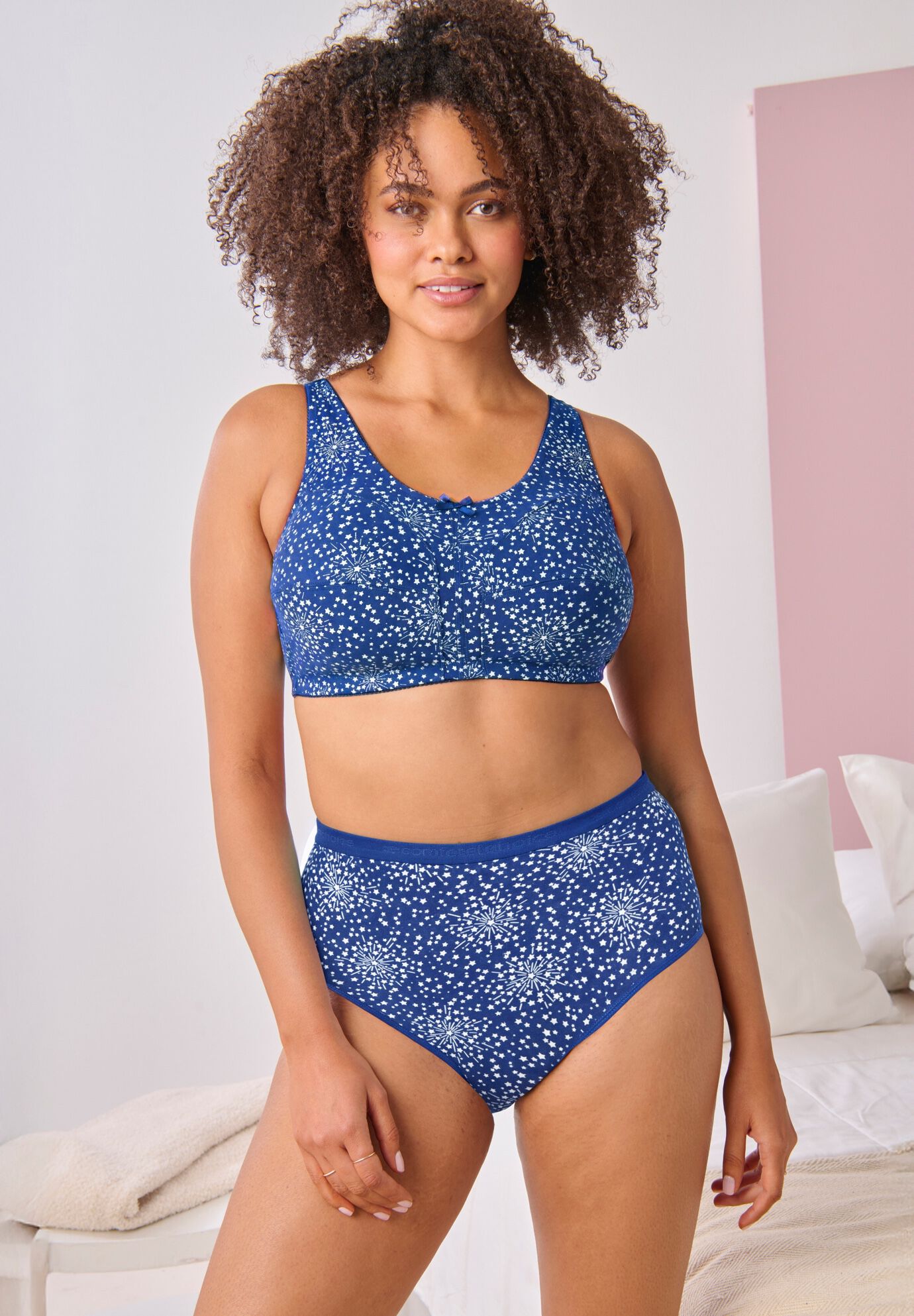 Wireless Back-Close Cotton Bra, , alternate image number 7