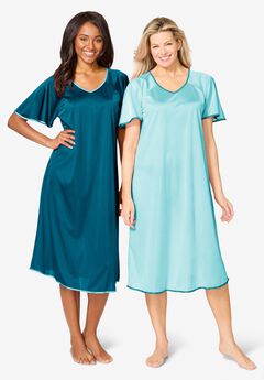 2-Pack Short Silky Gown