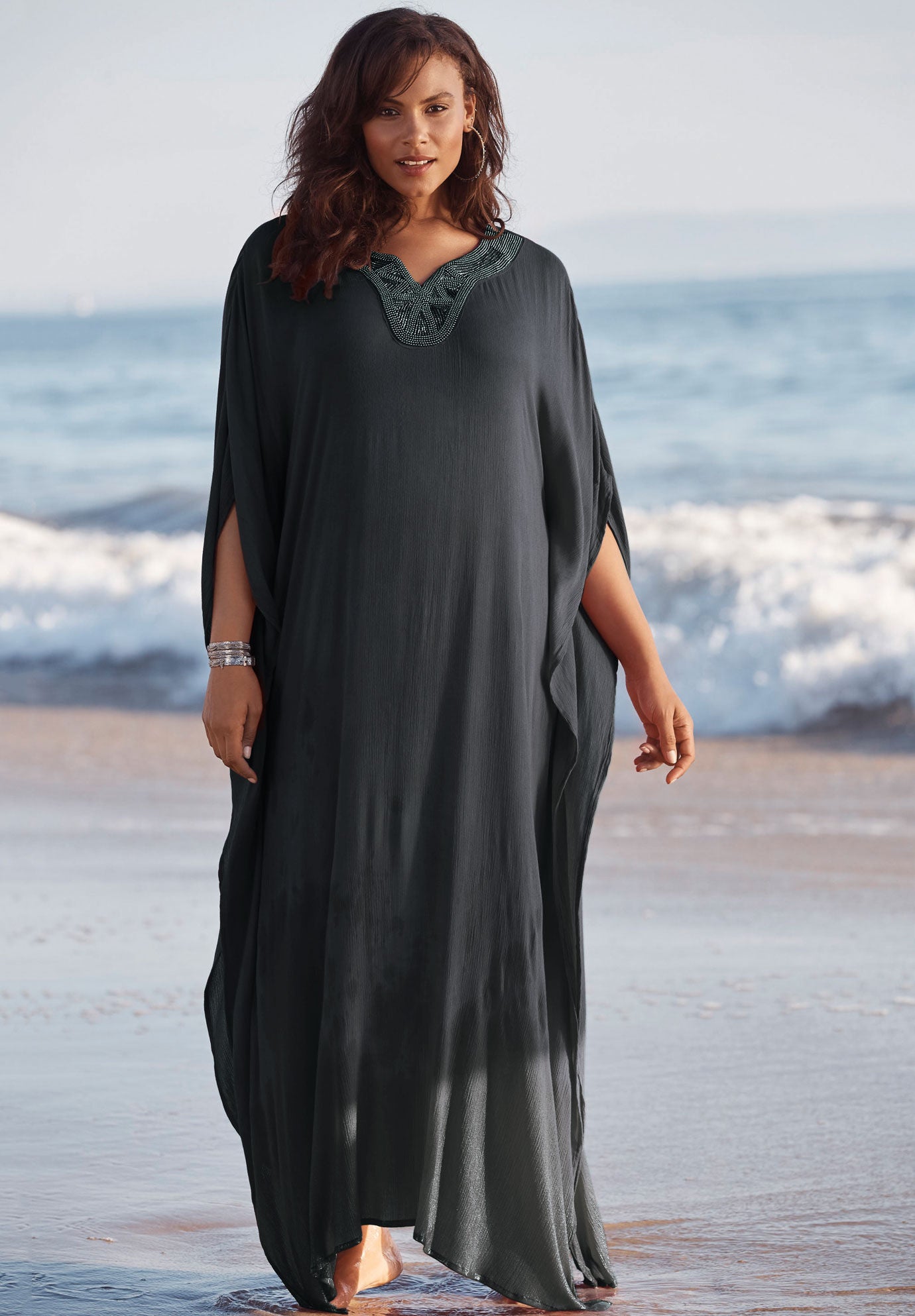 Long beach cover ups plus size Clearance