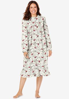 Cotton Flannel Print Short Gown