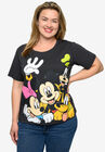 Disney Mickey Mouse & Crew Cropped T-Shirt Gray T-Shirt, , alternate image number null