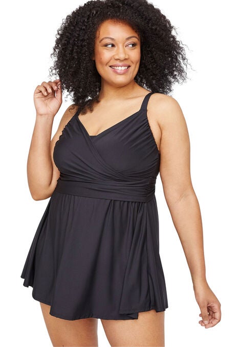 Amalfi Wrap Swimdress, BLACK, hi-res image number null