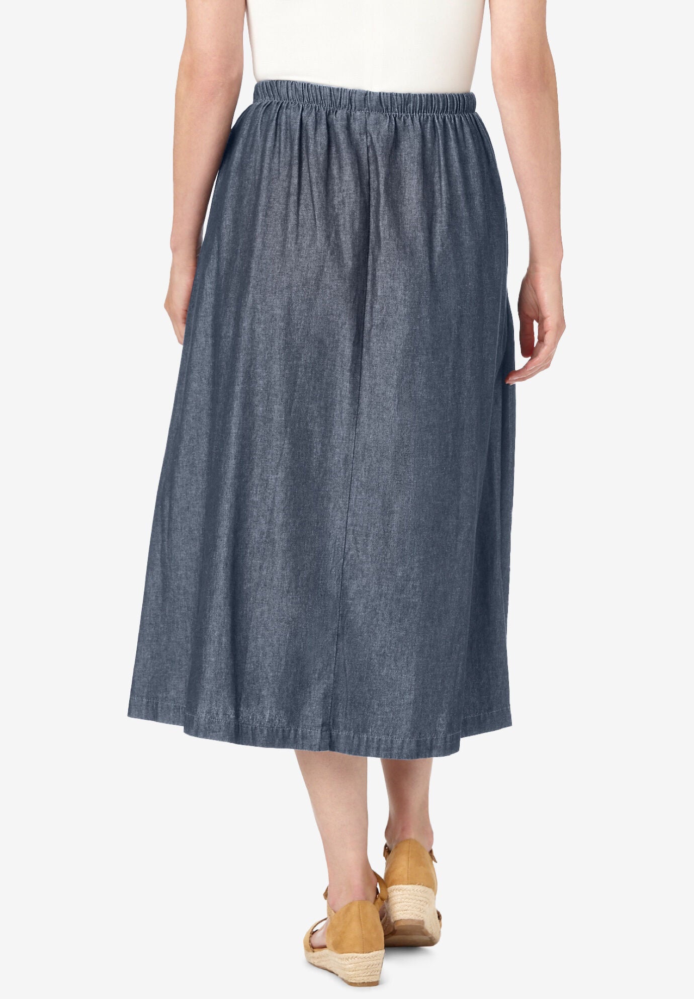 Drawstring Denim Skirt