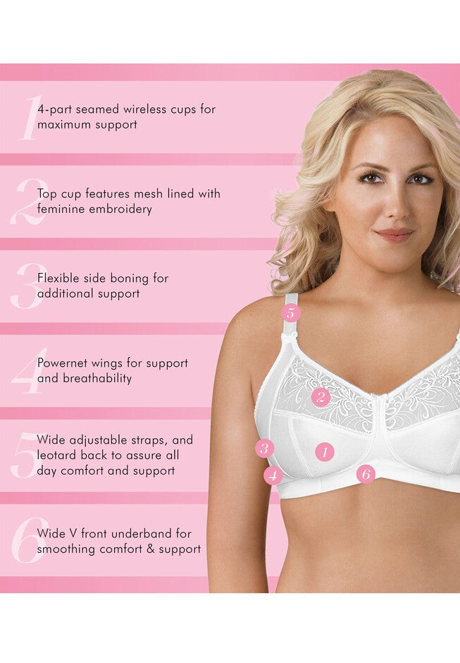 Fully Soft Cup Embroidered Mesh Bra, , alternate image number null