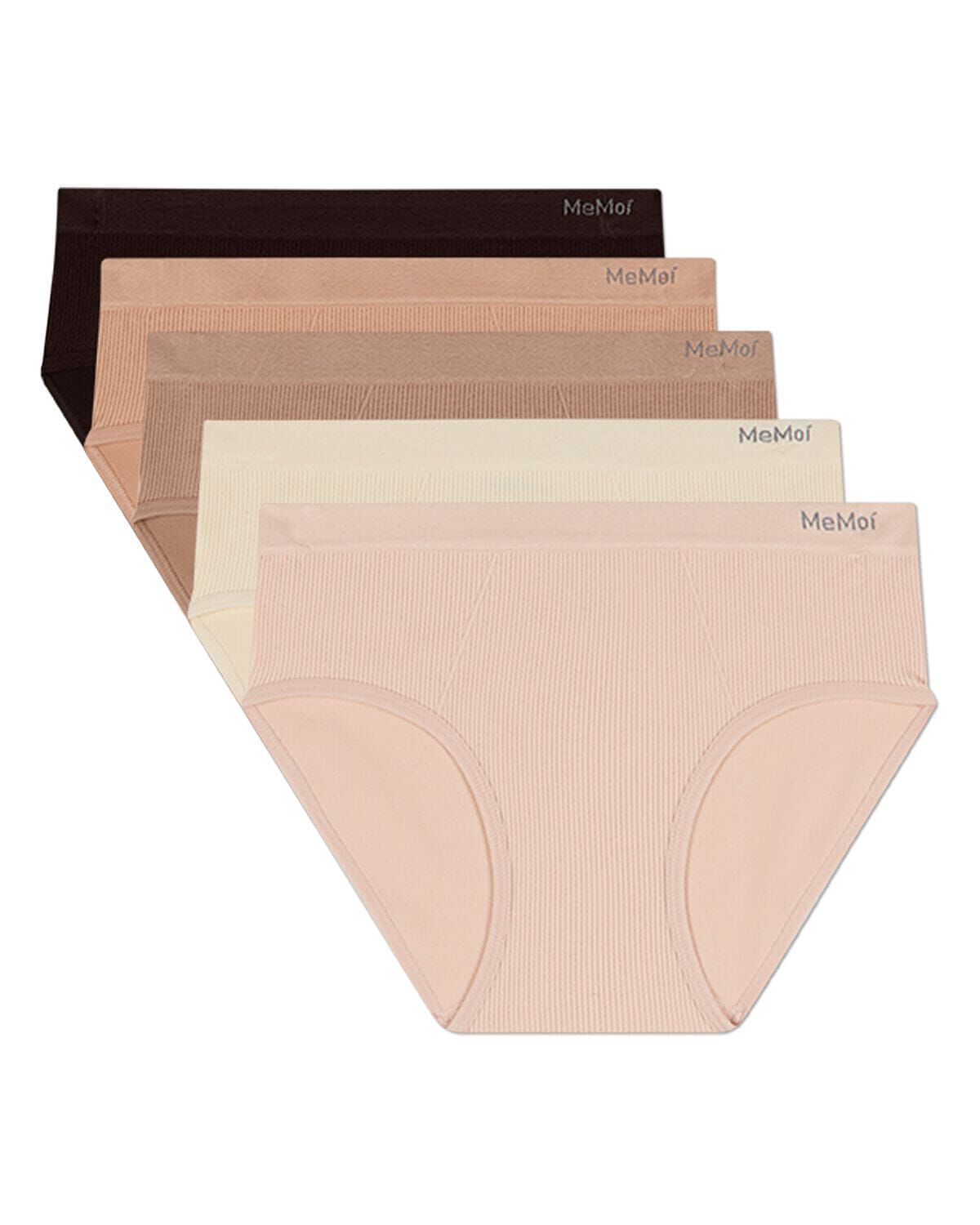 5 Pair Women's Seamless Ribbed No-Show Tag-Free Briefs, PINK COLOR MULTI, hi-res image number 0