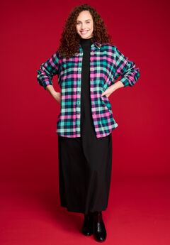 Plaid Double-Brushed Cotton Flannel Shirt