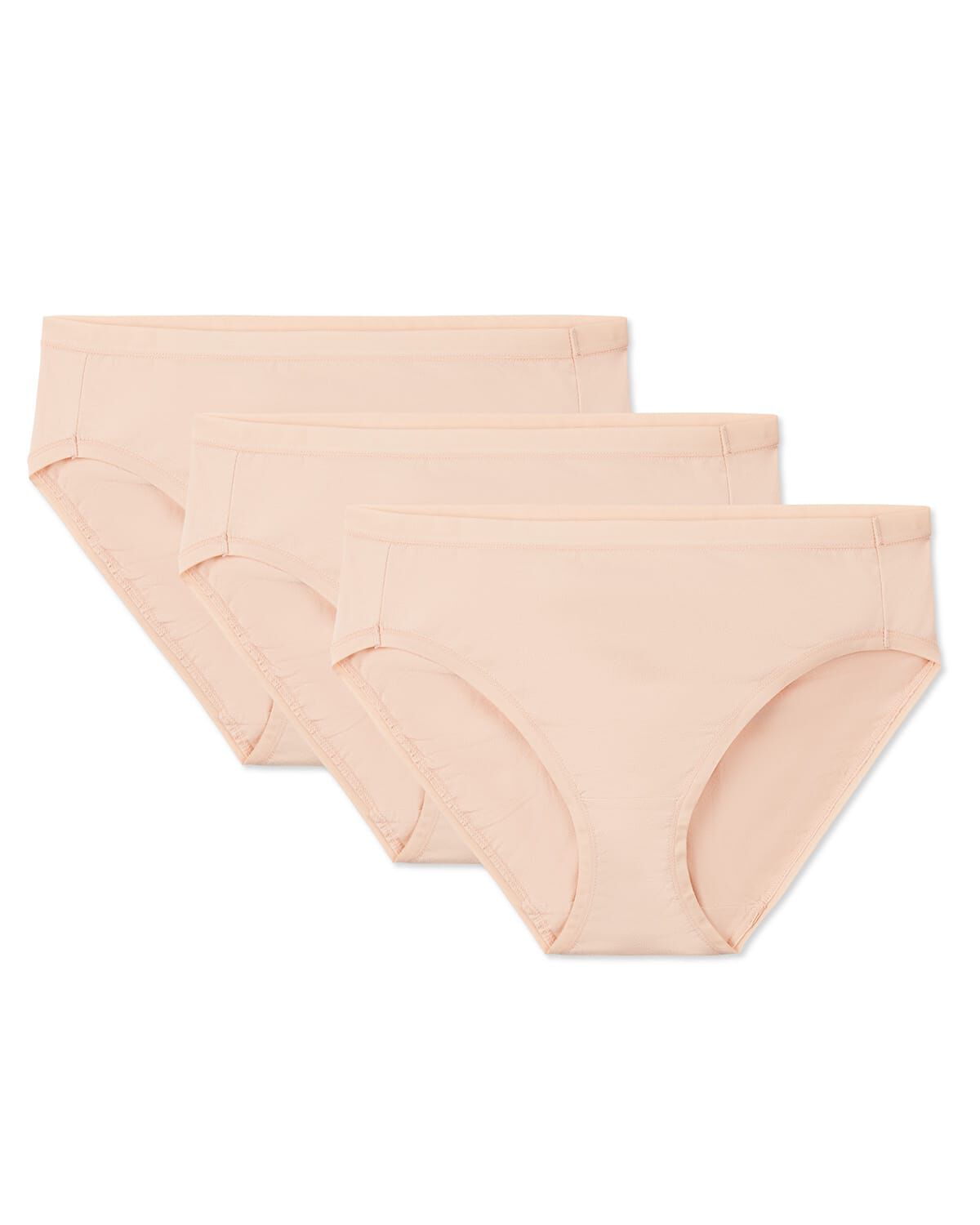 Combed Cotton Basic Hipster Panties 3 Pack, NUDE, alternate image number 2