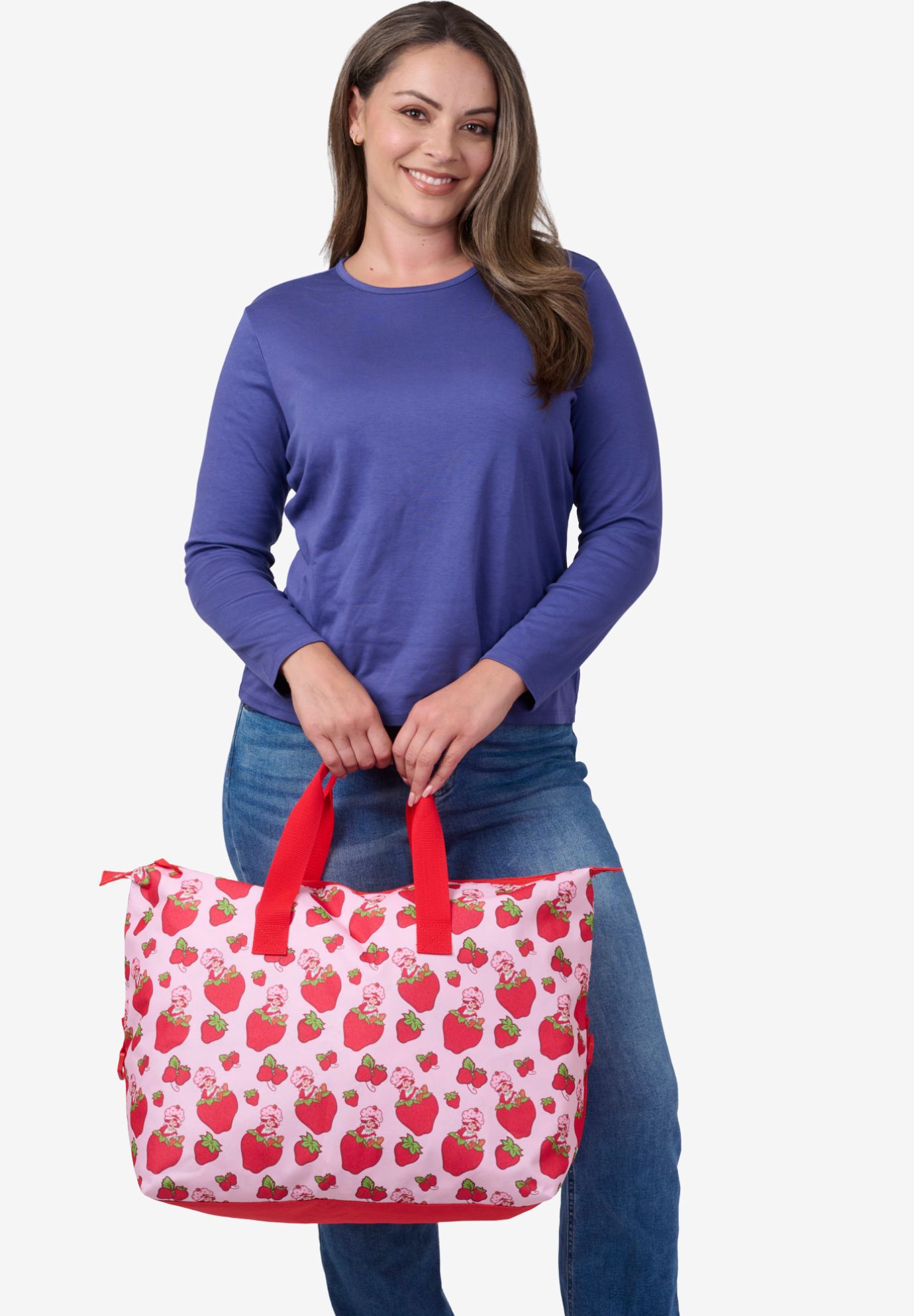 Strawberry Shortcake Travel Duffel Bag Carry-On Large Weekender Overnighter, PINK, alternate image number 4