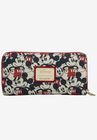 Loungefly x Disney Women's Mickey & Minnie Mouse Zip Around Wallet Navy, MULTI, hi-res image number null