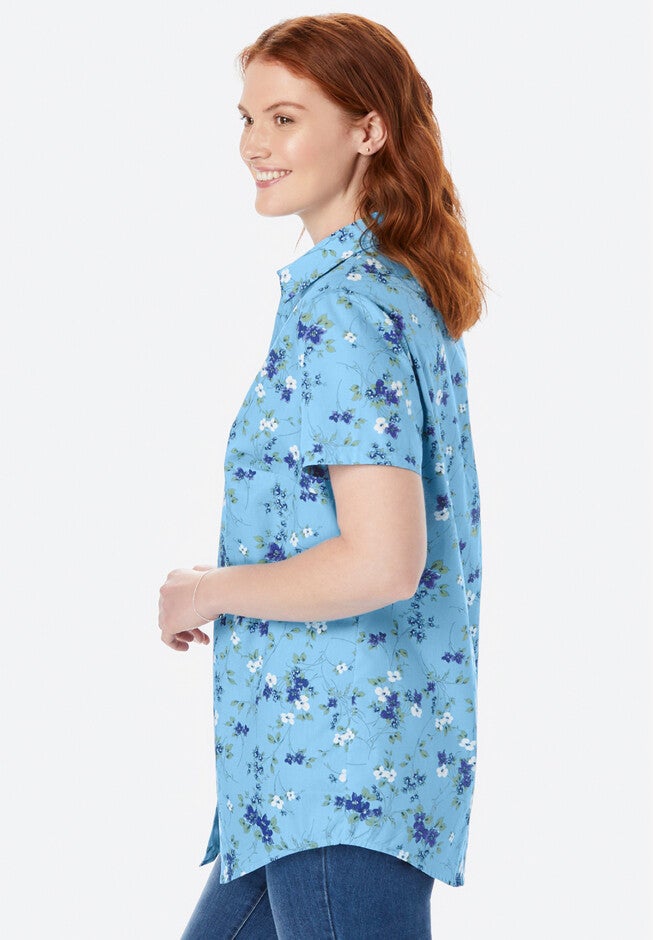 Perfect Short Sleeve Button Down Shirt, , alternate image number null