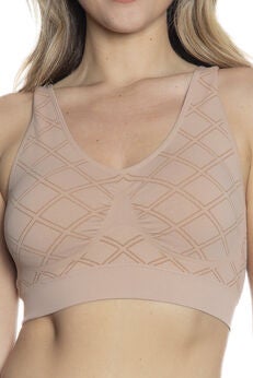 Seamless Bra With Jacquard Diamond Motif Bra