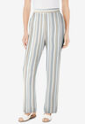 Straight Leg Linen Pant, NATURAL KHAKI STRIPE, hi-res image number null