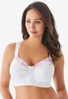 Front-Close Embroidered Wireless Posture Bra , WHITE FLORAL, hi-res image number null