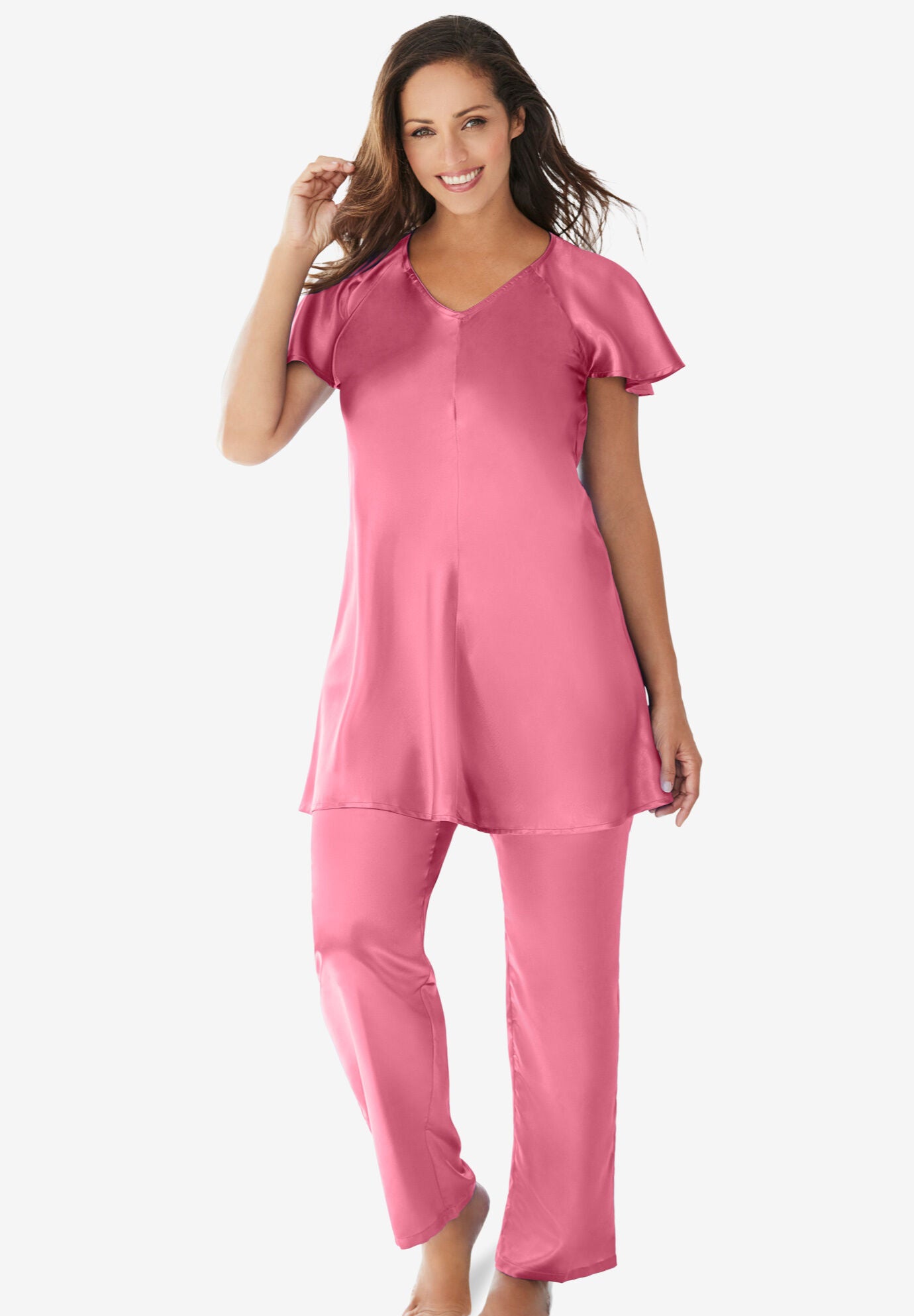 Silky Luxe Satin PJ Set for Women 4446059 Catherines
