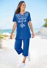 Printed Tunic and Capri Set, , alternate image number null