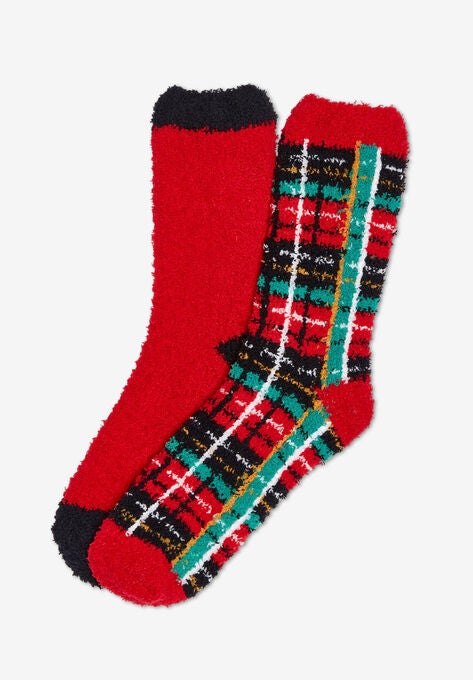 2-Pack Fuzzy Socks , PLAID PACK, hi-res image number null