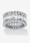 Platinum-Plated Eternity Bridal Ring Cubic Zirconia (9 1/3 cttw TDW), PLATINUM, hi-res image number null