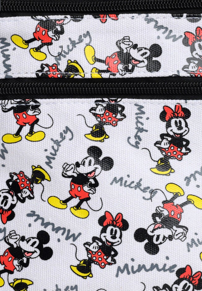 Mickey & Minnie Mouse Poses Passport Bag Travel Crossbody Purse White, , alternate image number 6