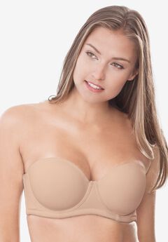  Womens Underwire Contour Multiway Full Coverage Strapless  Bra Plus Size Apricot Pink 32DD