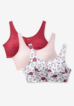 3-Pack Cotton Wireless Bra