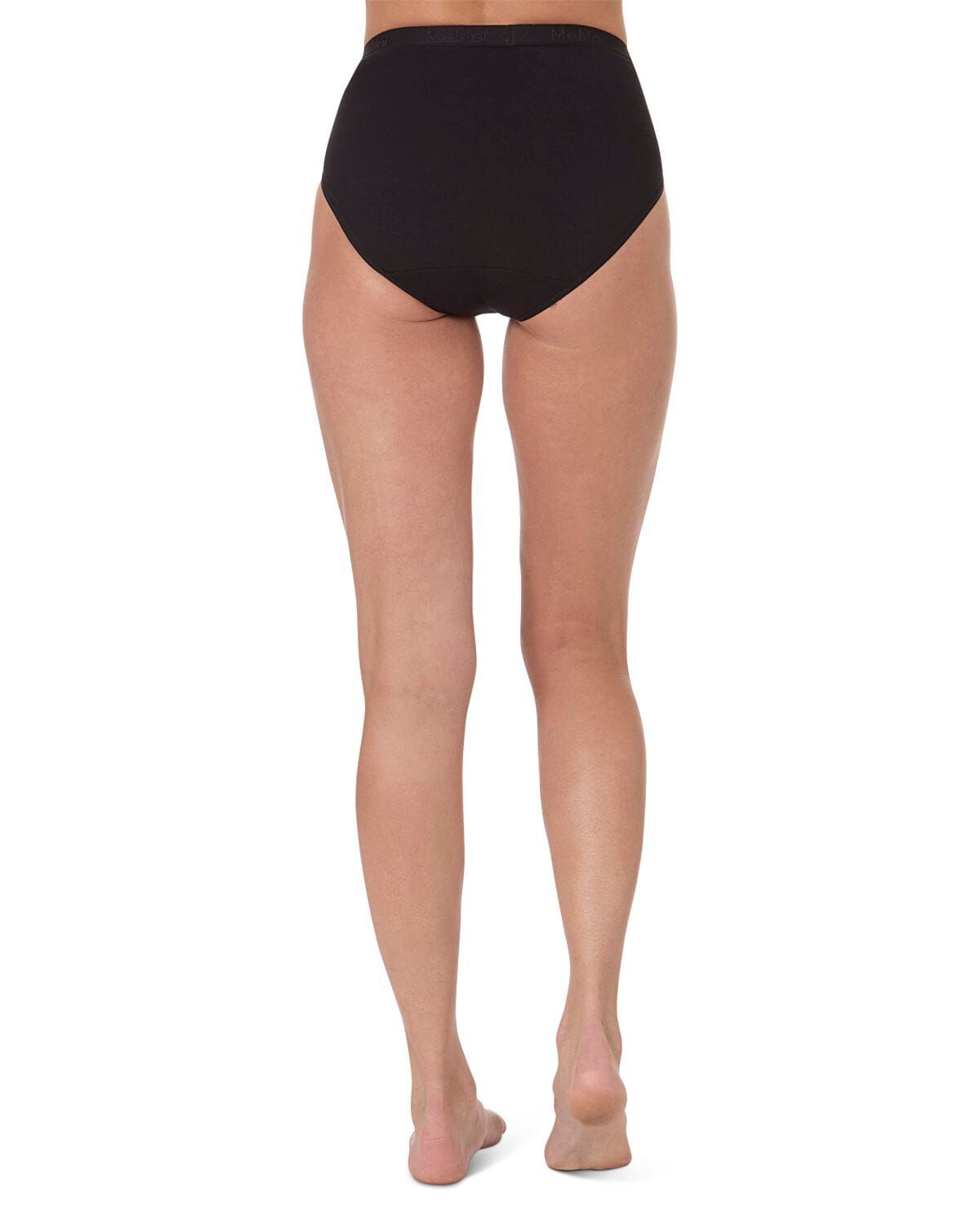Ladies Combed Cotton Basic Brief Underwear 3-Pack, BLACK, alternate image number 2