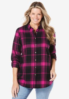 Plaid Double-Brushed Cotton Flannel Shirt