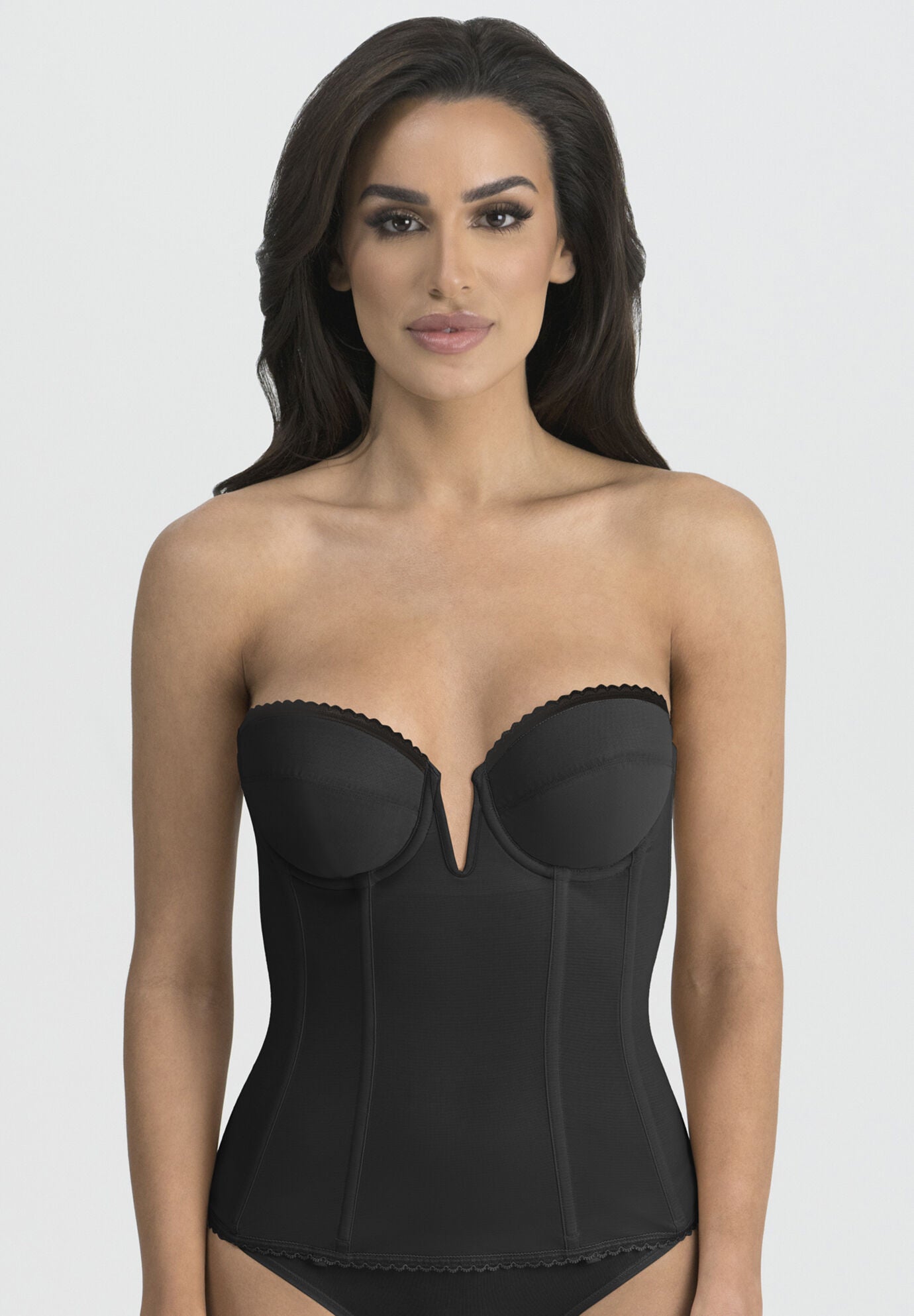 Vivienne V Wire Longline Strapless Bra Intimate Apparel, BLACK, hi-res image number 0