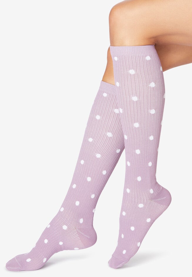 Form Fitted Knee High Compression Socks, PRETTY VIOLET, hi-res image number 0