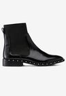 Patent Leather Studded Bootie, BLACK, hi-res image number null