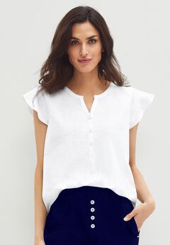 Cap Sleeve Henley Tee