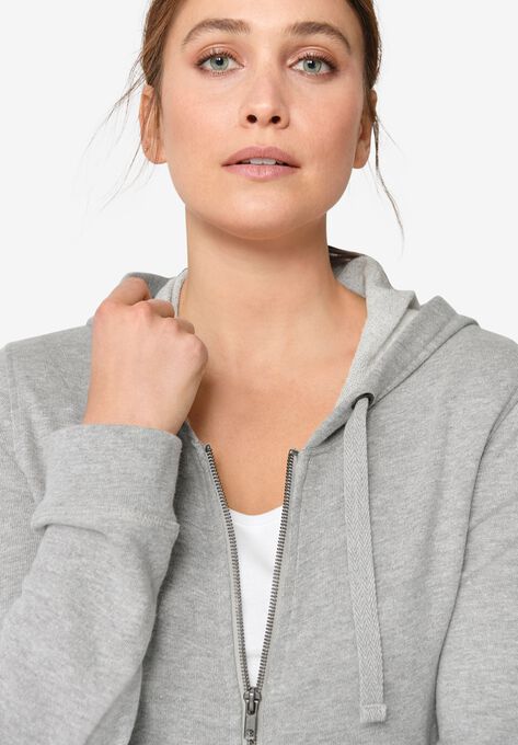 Long Zip Front Hoodie, , alternate image number null