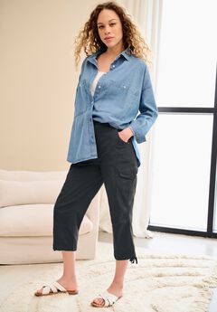 Stretch Mid-rise Cargo Capris