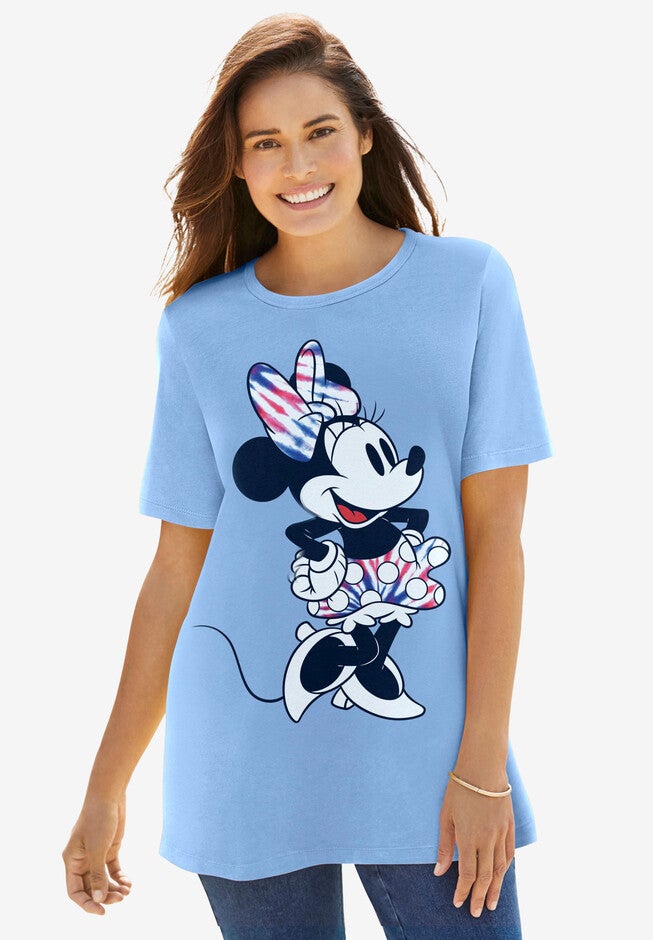 Disney Blue Tie Dye Minnie Crewneck Tee, BLUE TIE DYE MINNIE, hi-res image number 0